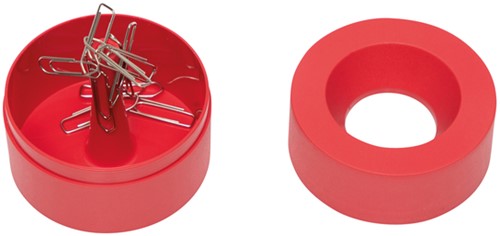 PAPERCLIPHOUDER MAULPRO MAGNETISCH RECYCLED Ø73X60MM ROOD-3