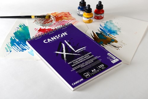 MIXED MEDIAPAPIER CANSON XL FLUID MIXED MEDIA 30VEL 250GR A3 EXTRA WIT-2