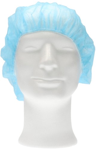 HAARNET CMT BOUFFANT NON-WOVEN M 50CM PP BLAUW 100 STUKS