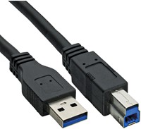 KABEL INLINE USB-A USB-B 3.0 M 0.5 METER ZWART