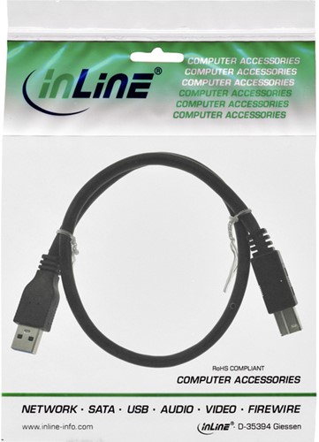 KABEL INLINE USB-A USB-B 3.0 M 0.5 METER ZWART-2