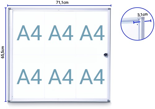 BINNENVITRINE WAND MAULEXTRASLIM WHITEBOARD 6XA4 MET SLOT-3