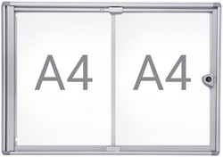 BINNENVITRINE WAND MAULEXTRASLIM WHITEBOARD 2XA4 MET SLOT