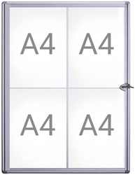 BINNENVITRINE WAND MAULEXTRASLIM WHITEBOARD 4XA4 MET SLOT