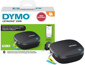 LABELPRINTER DYMO LETRATAG 200B DRAAGBAAR BLUETOOTH 12MM ZWART
