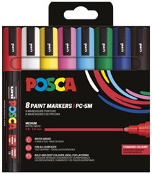 PAINTMARKER UNI POSCA PC5M MEDIUM ASSORTI SET À 8 STUKS