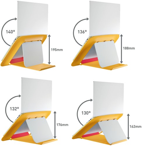 LAPTOPSTANDAARD LEITZ ERGO COSY VERSTELBAAR RECYLED GEEL-1