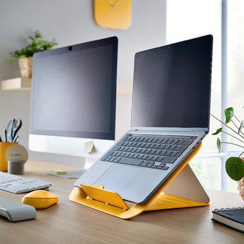 LAPTOPSTANDAARD LEITZ ERGO COSY VERSTELBAAR RECYLED GEEL-2