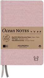 NOTITIEBOEK AURORA OCEAN A5 192BLZ LIJN 80GR LINNENSTRUCTUUR KAFT ROOD