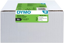 ETIKET DYMO LABELWRITER 5XL VERZENDLABEL 102X210MM 6 ROLLEN Á 140 STUKS WIT