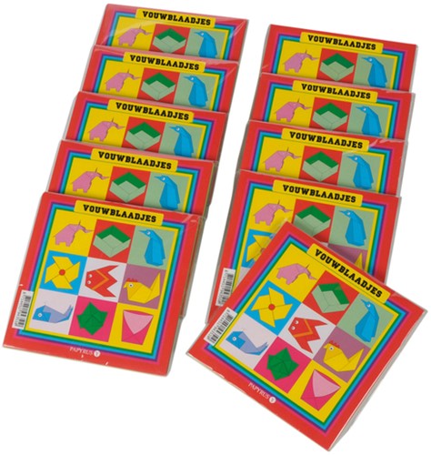 VOUWBLAADJES VIERKANT 12X12CM 65GRAM ASSORTI 90 VEL-2