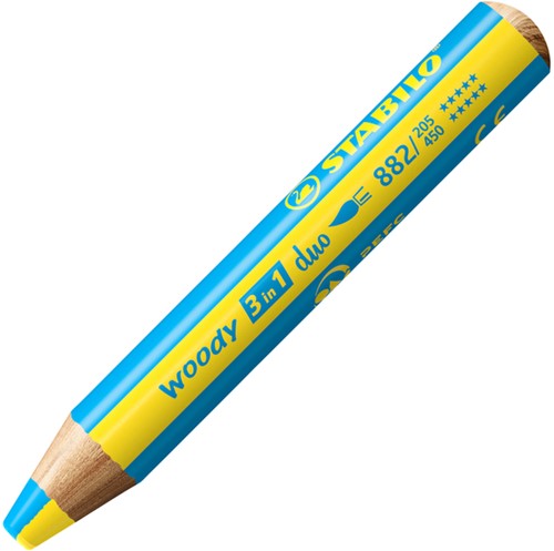 KLEURPOTLODEN STABILO 882 WOODY 3 IN 1 DUO INCL PUNTENSLIJPER ASS 10ST-2