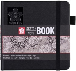 SCHETSBOEK SAKURA 80 WITTE VELLEN 140GR 120X120MM ZWART
