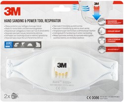 STOFMASKER 3M AURA VOOR SCHUREN 9322 FFP2 MET VENTIEL 2 STUKS