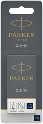 INKTPATROON PARKER QUINK BLAUWZWART BLISTER À 5 STUKS