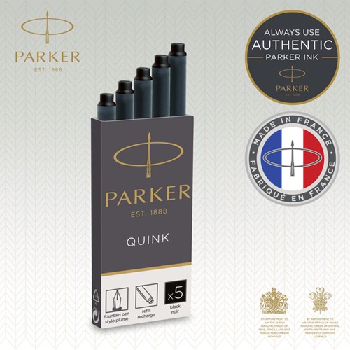 INKTPATROON PARKER QUINK ZWART BLISTER À 10 STUKS-3