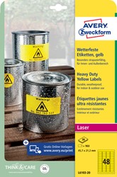 ETIKET AVERY L6103-20 45.7X21.2MM GEEL 960 STUKS