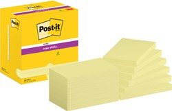 MEMOBLOK POST-IT 655 SUPER STICKY 76X127MM CANARY YELLOW 12 STUKS