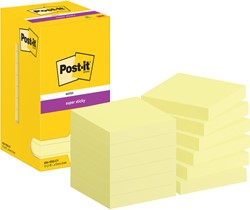 MEMOBLOK POST-IT 654 SUPER STICKY 76X76MM CANARY YELLOW 12 STUKS