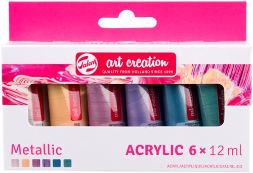 ACRYLVERF TALENS ART CREATION METALLIC ASSORTI 6 TUBES À 12ML