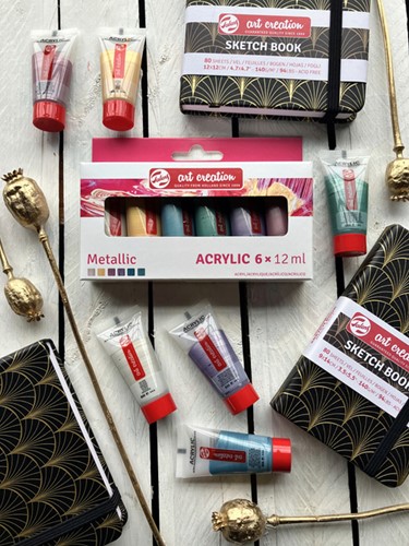 ACRYLVERF TALENS ART CREATION METALLIC ASSORTI 6 TUBES À 12ML-2
