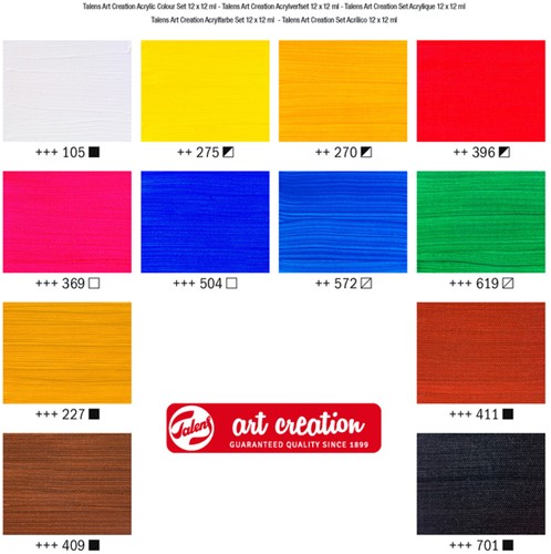 ACRYLVERF TALENS ART CREATION ASSORTI 12 TUBES À 12ML-2