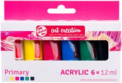 ACRYLVERF TALENS ART CREATION PRIMARY ASSORTI 6 TUBES À 12ML
