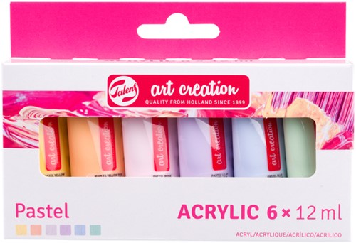 ACRYLVERF TALENS ART CREATION PASTEL ASSORTI 6 TUBES À 12ML