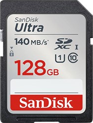 GEHEUGENKAART SANDISK SDXC ULTRA 128GB (140MB/S C10 UHS-I)