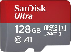 GEHEUGENKAART SANDISK MICROSDXC ULTRA 128GB (140MB/S C10 - SDA UHS-I)