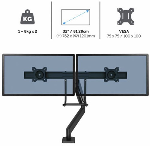 MONITORARM FELLOWES EPPA CROSSBAR ZILVER-3