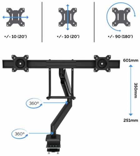 MONITORARM FELLOWES EPPA CROSSBAR ZILVER-1