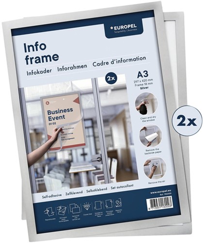 INFOKADER EUROPEL ZELFKLEVEND A3 ZILVER-2