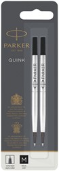 ROLLERPENVULLING PARKER QUINK MEDIUM ZWART BLISTER À 2 STUKS