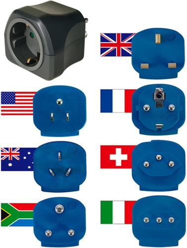 REISSTEKKER BRENNENSTUHL ADAPTER WERELD 150 LANDEN MET AARDING ZWART-6