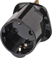 REISSTEKKER BRENNENSTUHL ADAPTER GB/UK MET AARDING  ZWART