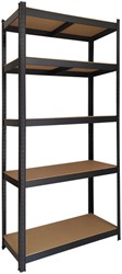 STELLINGKAST BRASQ 5 BORDEN 90X40X180CM SU175 MAX 875 KG ZWART