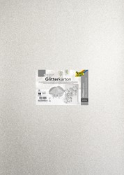 GLITTERKARTON FOLIA 50X70CM 300GR 5 VEL ZILVER