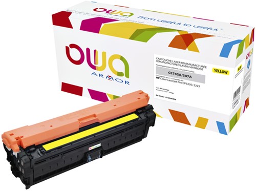 TONERCARTRIDGE OWA ALTERNATIEF TBV HP CE742A GEEL