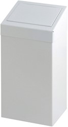 AFVALBAK VEPA BINS MET PUSHDEKSEL 50 LITER METAAL WIT
