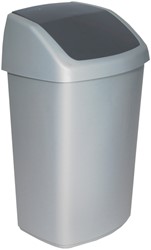 AFVALBAK CURVER SWING 50 LITER ZILVER