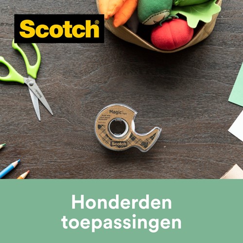 PLAKBAND SCOTCH MAGIC 919 19MMX20M TRANSPARANT + GERECYCLEDE AFROLLER-2