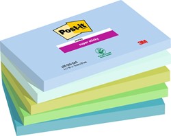 MEMOBLOK 3M POST-IT 655 76MMX127MM SUPER STICKY OASIS 5 STUKS