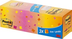 MEMOBLOK 3M POST-IT 654 76X76MM NEON ASSORTI 21 + 3 GRATIS