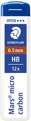 POTLOODSTIFT STAEDTLER MARS CARBON MICRO 0.5MM HB 12 STUKS