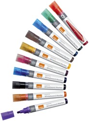 WHITEBOARDMARKER NOBO LIQUID INK ROND ASSORTI 3MM 10STUKS