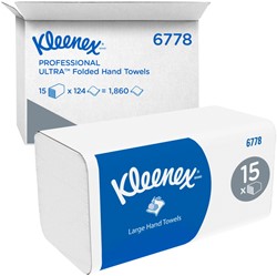 HANDDOEK KLEENEX ULTRA I-VOUW 2-LAAGS 215X318MM 15X124 VEL WIT 6778