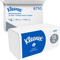 HANDDOEK KLEENEX ULTRA I-VOUW 3-LAAGS 215X318MM 15X96 VEL WIT 6710