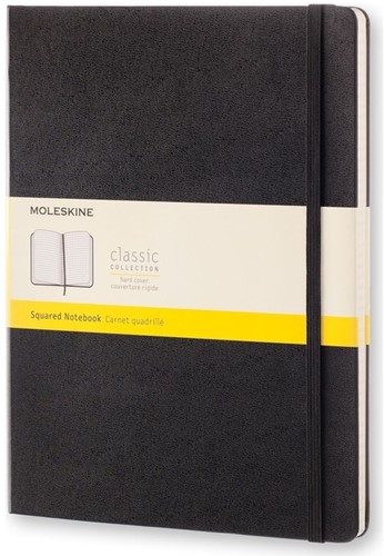 NOTITIEBOEK MOLESKINE XL 190X250MM RUIT 5X5 HARD COVER ZWART