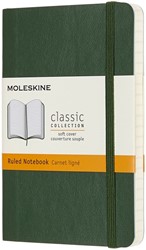 NOTITIEBOEK MOLESKINE POCKET 90X140MM LIJN SOFT COVER MYRTLE GREEN
